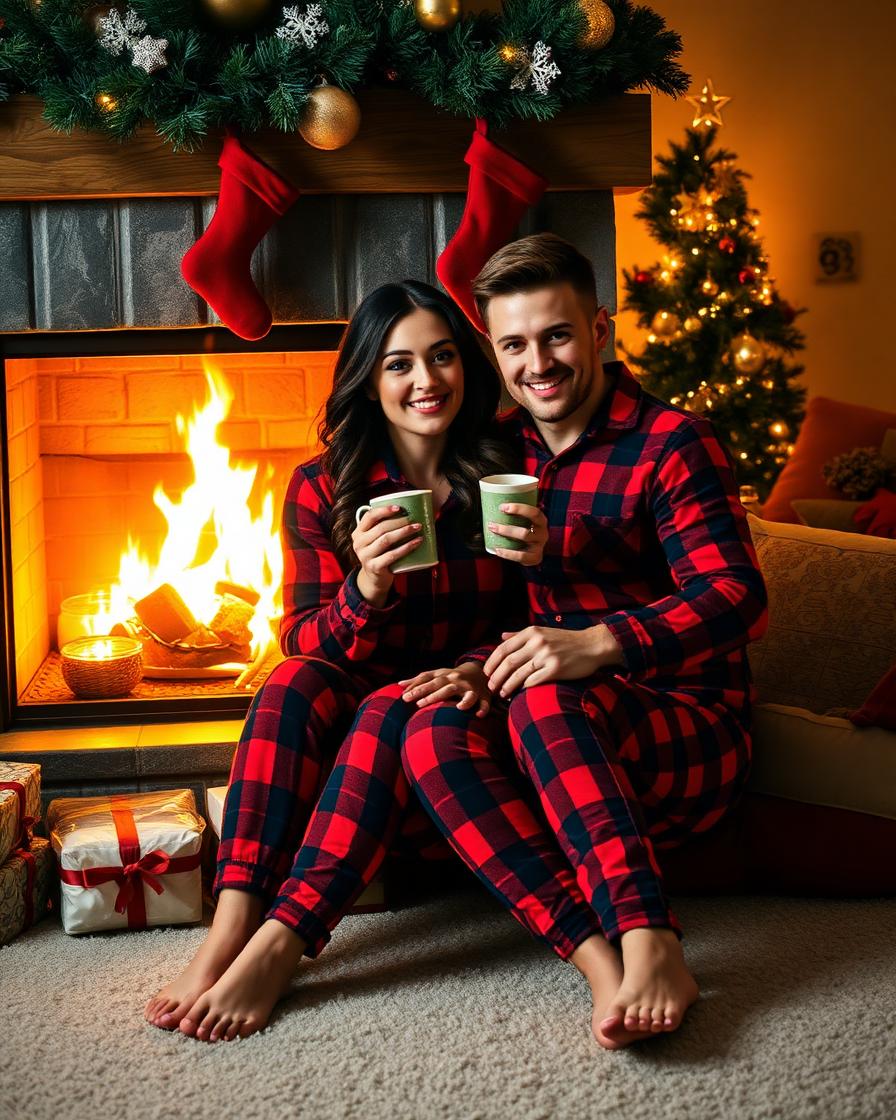 Fireside Christmas Couple